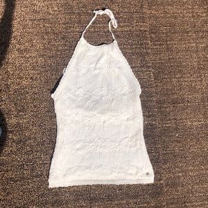 Guess women’s crochet halter top lace white M